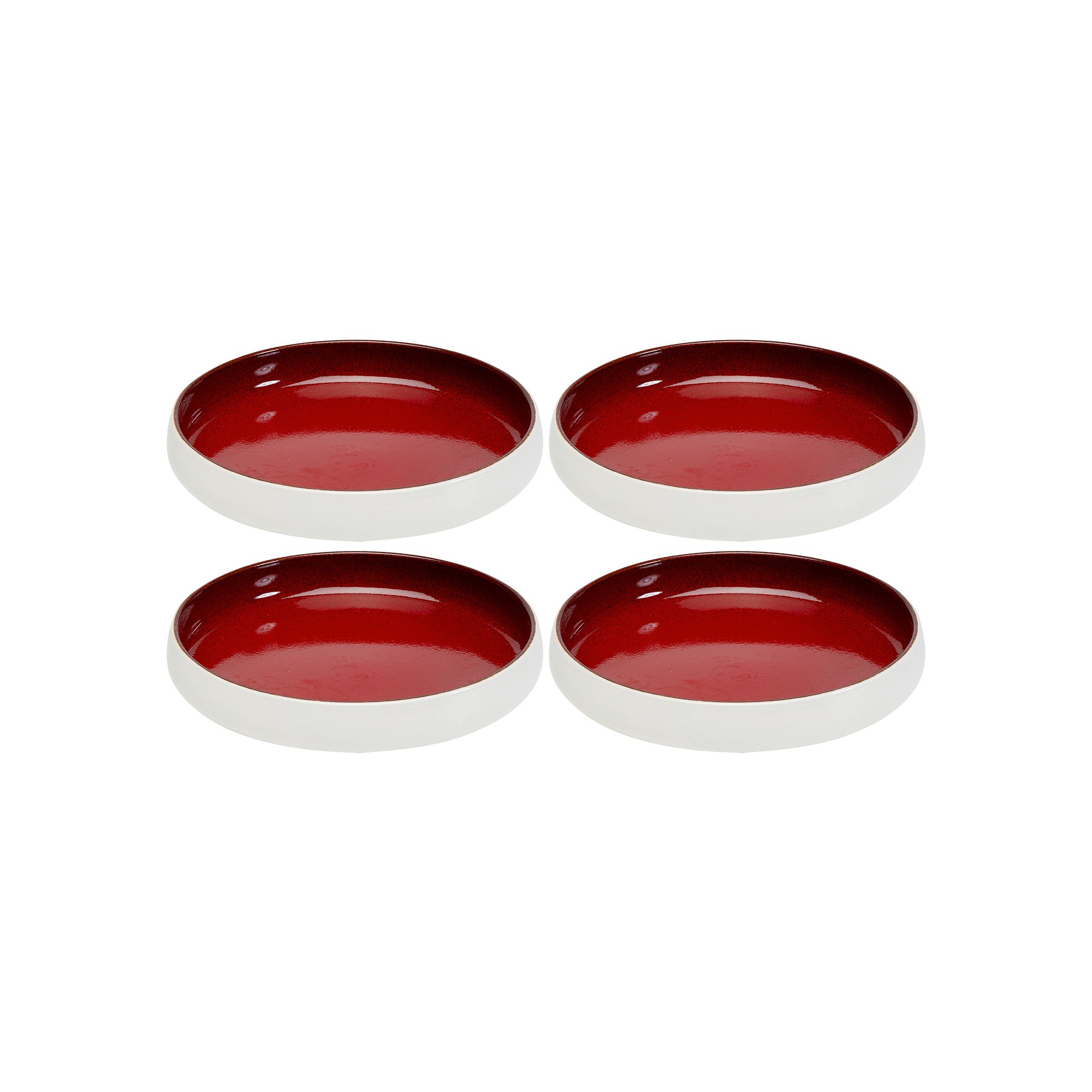 Assiettes creuses Colorino rouges 21cm set de 4 Kare Design