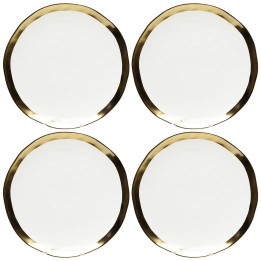 Assiettes blanches et dorées - Bell - Kare Design