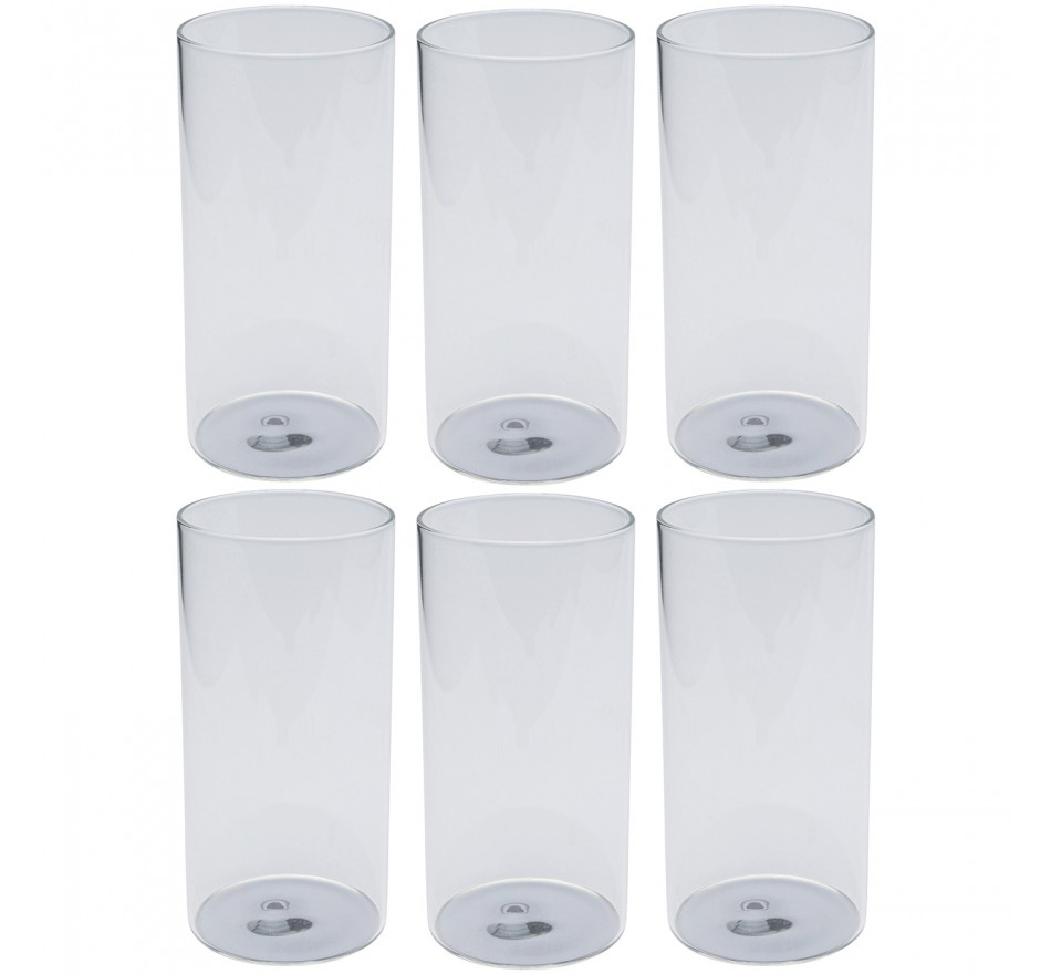 Verres hauts Electra argentés set de 6 Kare Design