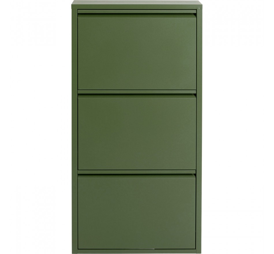 Casier à chaussures Caruso olive 3 tiroirs Kare Design