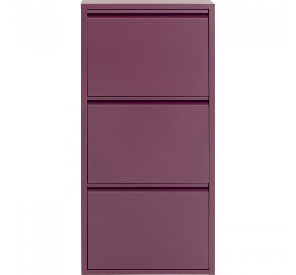 Casier à chaussures Caruso violet 3 tiroirs Kare Design