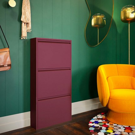 Shoe Container Caruso purple 3 drawers Kare Design