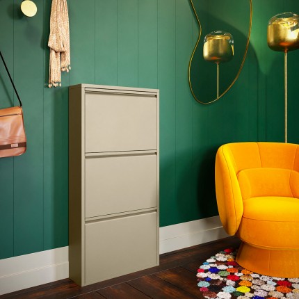 Schoenenkast Caruso kaki 3 laden Kare Design