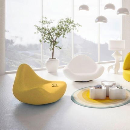 Armchair Glow Wave yellow Kare Design