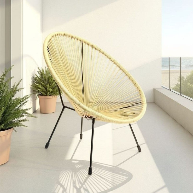 Fauteuil Acapulco jaune clair