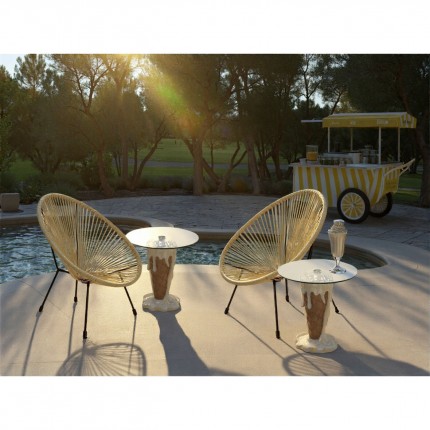 Fauteuil de jardin Acapulco jaune pastel Kare Design