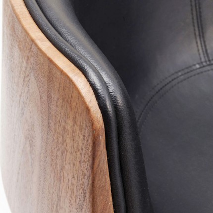 Swivel Armchair Club Walnut Kare Design