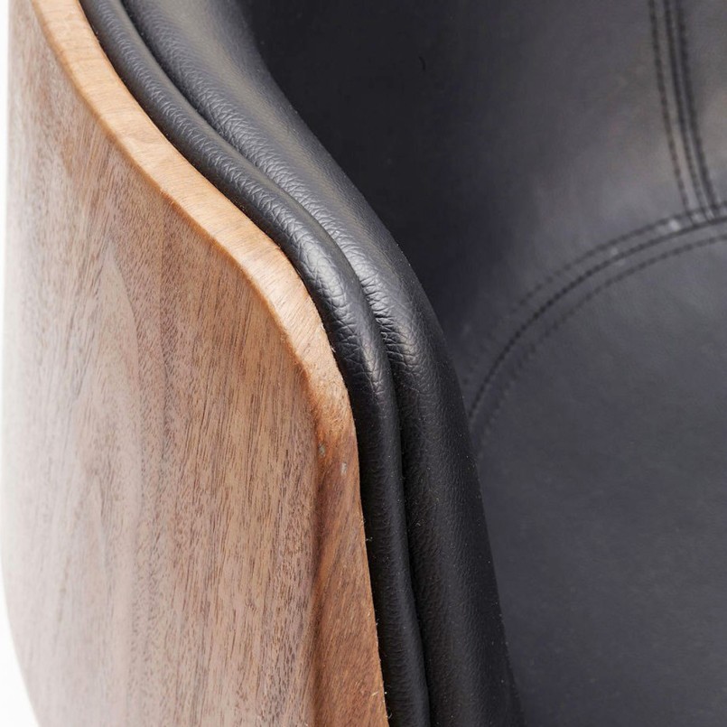 Retro swivel armchair walnut & leather - Vintage office chair & lounge