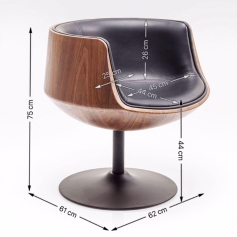 Fauteuil rétro pivotant - Chaise de bureau & salon vintage