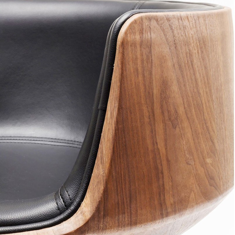 Retro swivel armchair walnut & leather - Vintage office chair & lounge