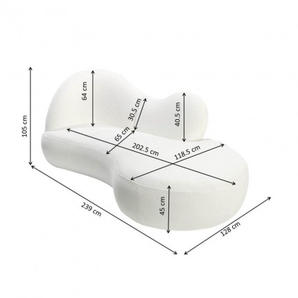 Ligstoel Cloud Nest 239cm wit Kare Design