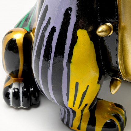 Money Box gold ferocious dog paint drips 26cm Kare Design