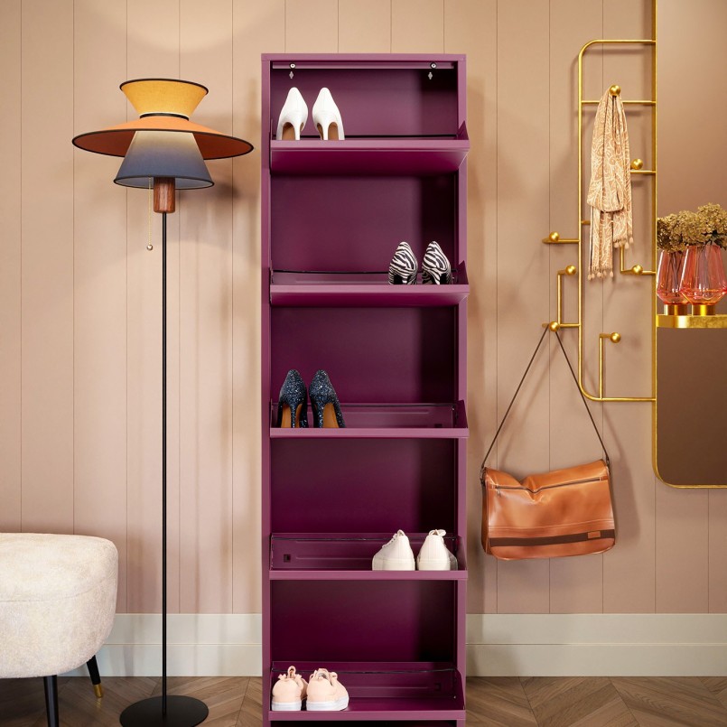 Schoenenkast Caruso paars 5 laden Kare Design