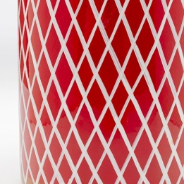 Boîte quadrillage blanc sur fond rouge - Festa - Kare Design