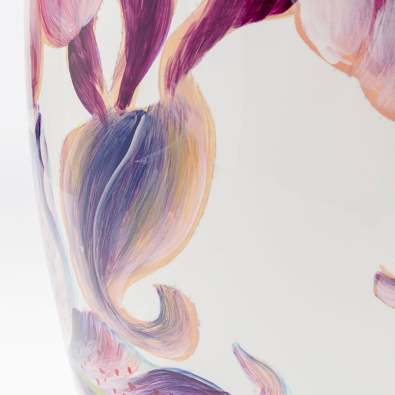 Vase lys roses sur fond blanc - Kare Design