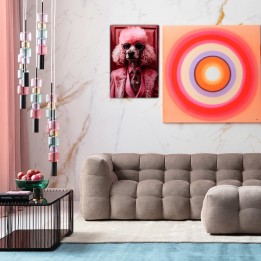 Tableau en verre caniche rose - Kare Design