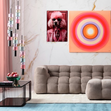 Wandfoto roze poedel 40x50cm Kare Design