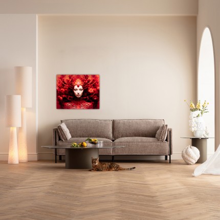 Tableau en verre muse rouge 50x40cm Kare Design