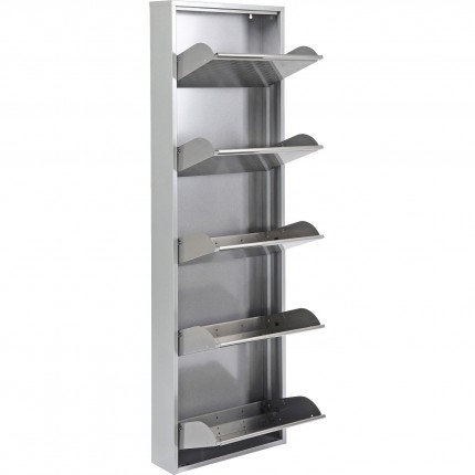 Shoe Container Caruso silver brushed 5 drawers Kare Design