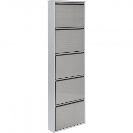 Shoe Container Caruso silver brushed 5 drawers Kare Design