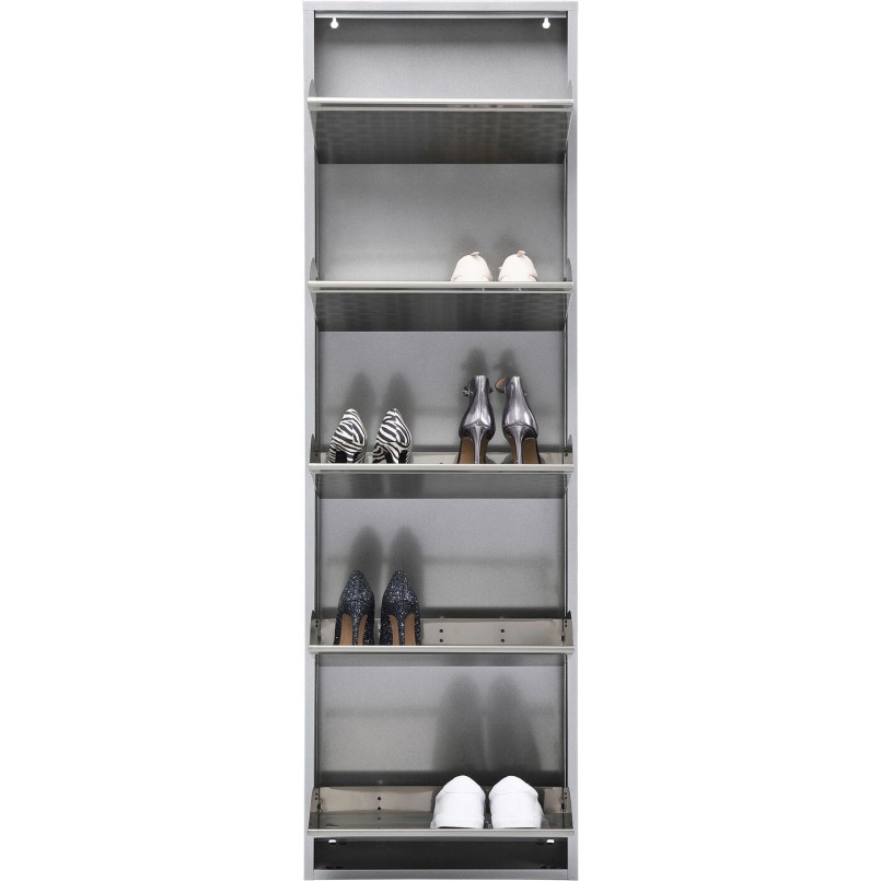 Shoe Container Caruso silver brushed 5 drawers Kare Design