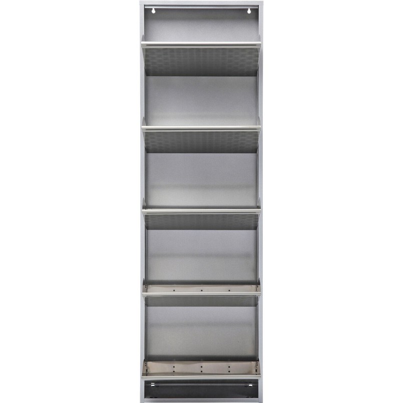 Shoe Container Caruso silver brushed 5 drawers Kare Design