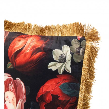 Coussin à franges pivoines Kare Design
