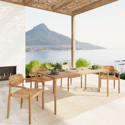 Tuinmeubilair Bella tafel 200x10cm en 6 stoelen Kare Design