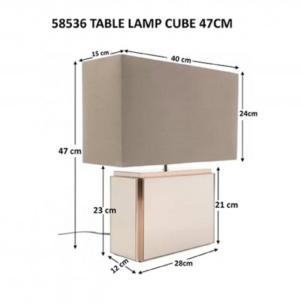 Lampe Cube 47cm Kare Design