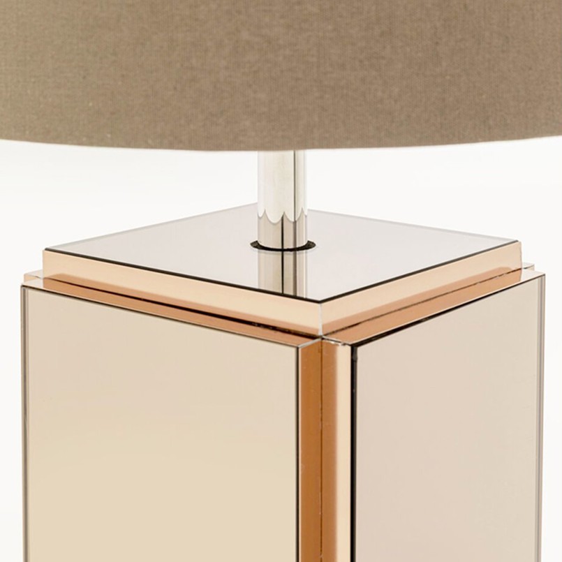 Lampadaire en coton et verre miroir - Cube - Kare Design