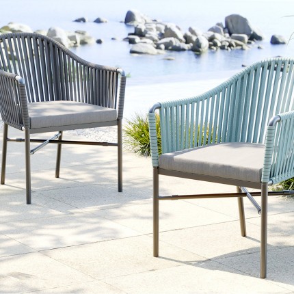 Chaise de jardin avec accoudoirs Santanyi grise Kare Design