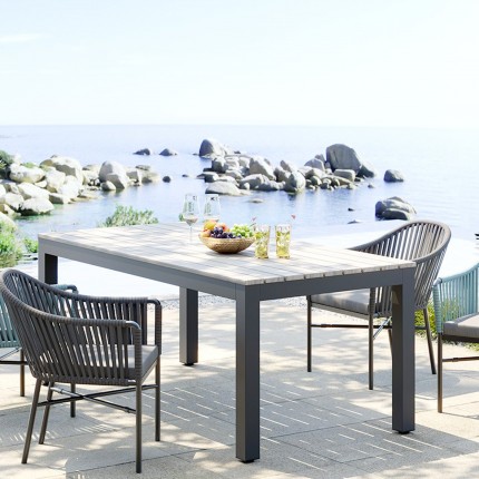 Chaise de jardin avec accoudoirs Santanyi grise Kare Design