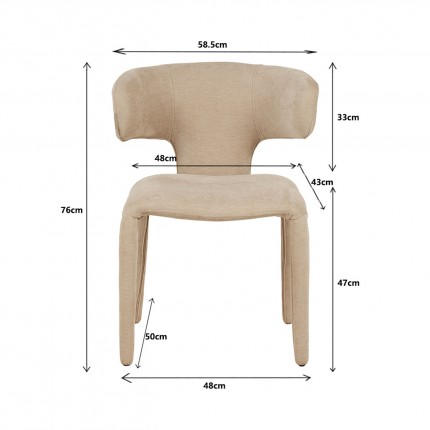 Chaise Tobi beige Kare Design