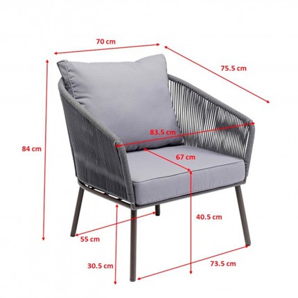 Outdoor Armchair Elba grey Kare Design