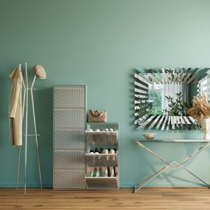 Shoe Container Caruso silver brushed 5 drawers Kare Design