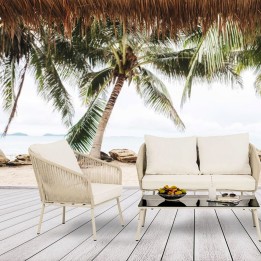 Fauteuil de jardin crème - Elba - Kare Design