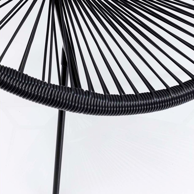 Fauteuil de jardin Acapulco noir en acier poudré - Chaise d'extérieur