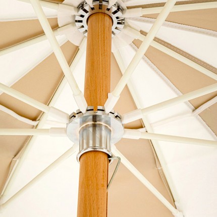 Parasol rayures beige et blanc 220cm Kare Design