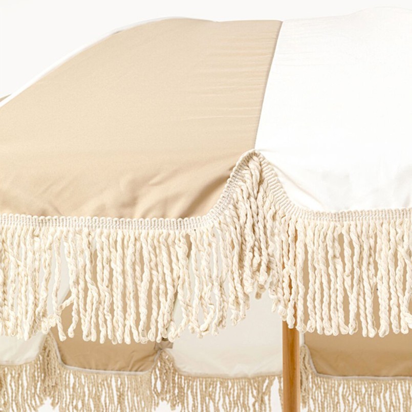 Parasol strepen beige en wit Ø200cm Kare Design