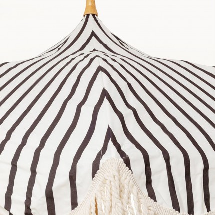 Parasol Temple rayures noir et blanc 200cm Kare Design