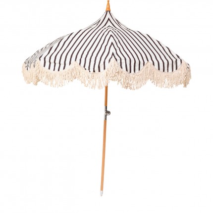 Parasol Temple rayures noir et blanc 200cm Kare Design
