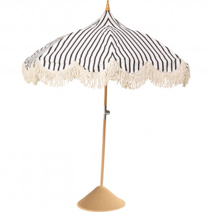 Parasol Temple rayures noir et blanc 200cm Kare Design