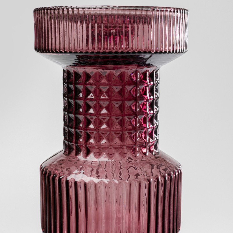 Bougeoir en verre gris et rose - Marvelous - Kare Design