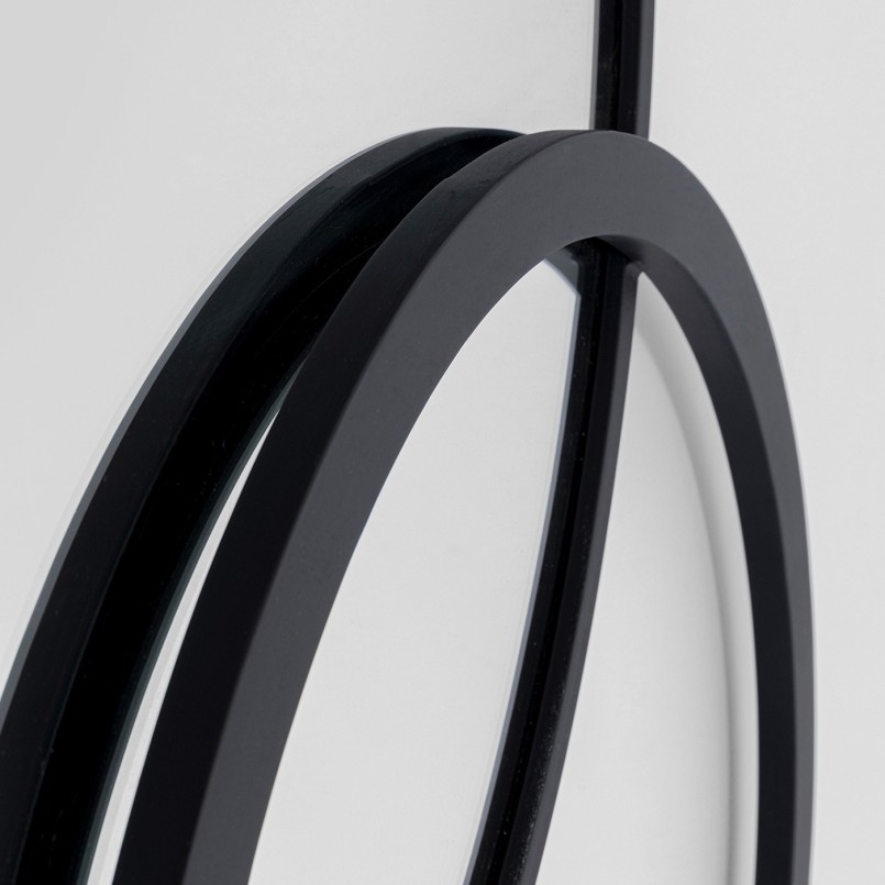 Zwarte artistieke wandspiegel - Triple Cercle - Kare Design