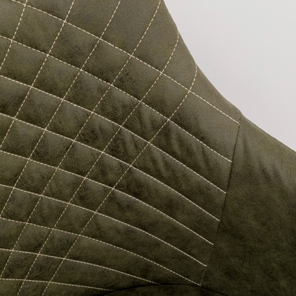 Chaise avec accoudoirs pivotante Coco verte et chêne Kare Design