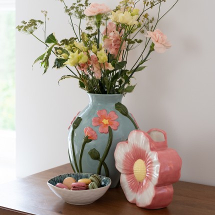 Vase bleu fleurs Kare Design