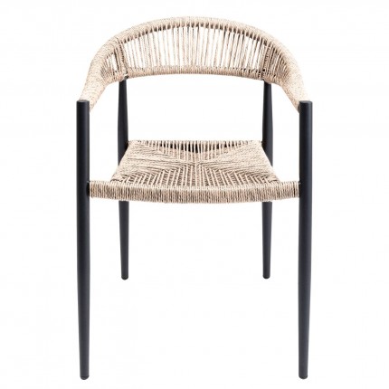 Chaise de jardin avec accoudoirs Palma crème Kare Design