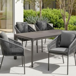 Table de jardin rectangle noire - Bari - Kare Design