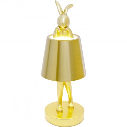 Lampe Animal lapin LED 29cm dorée Kare Design