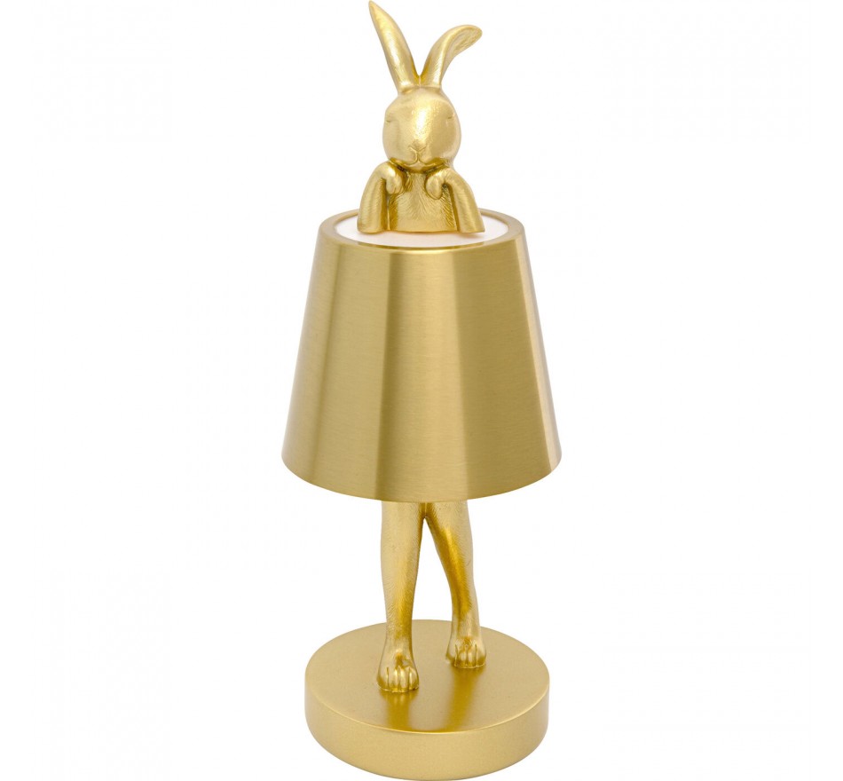 Lampe Animal lapin LED 29cm dorée Kare Design